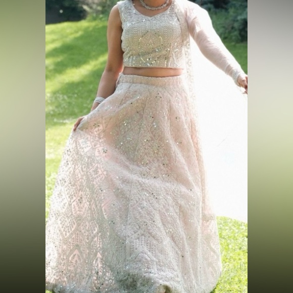Elegant Baby Pink Embellished Women’s Indian Lehenga